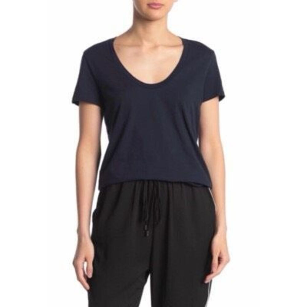Standard x James Perse Navy Blue Casual T-Shirt Size 1 (Small)